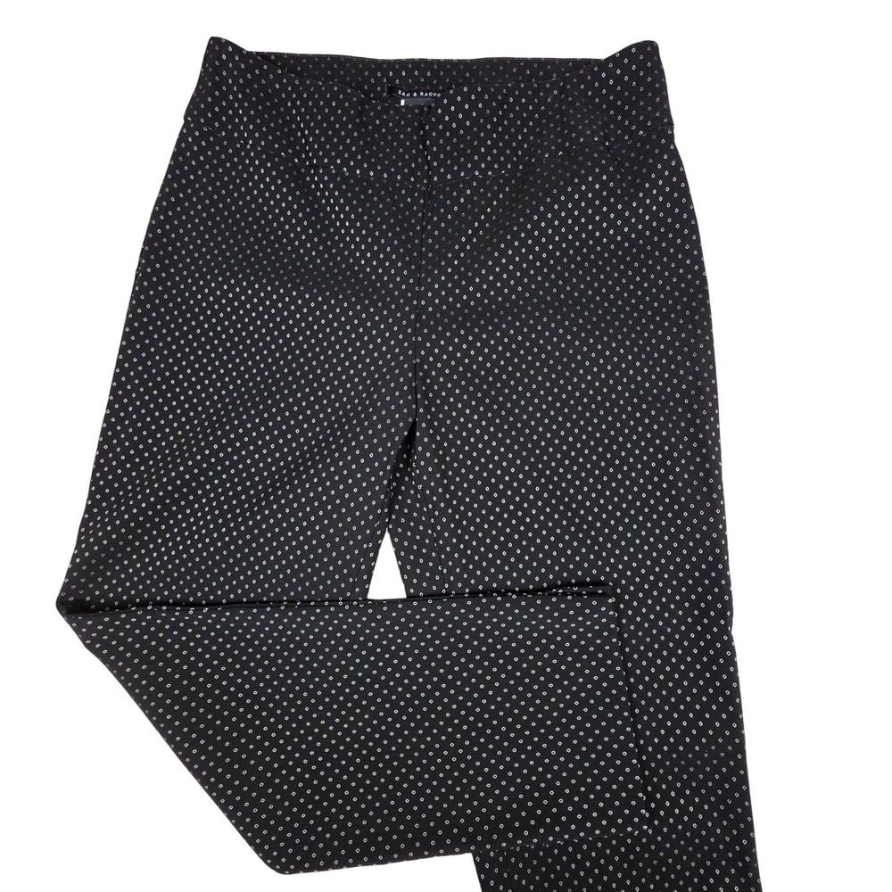 Zac & Rachel Womens Black White Diamond Print Dress Pants Size 12
